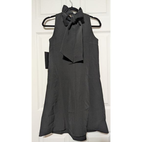 Tuckernuck Black Blythe Dress Sleeveless Bow Detail Flowy Mini Party Dress, XS - Picture 8 of 12